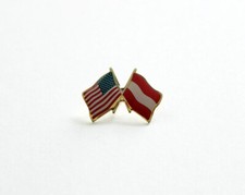 Austria / USA Flag Lapel Pin - Made in the USA