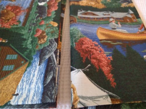 Set Of 4 Northwoods Napkins Green Cloth Table Linens Lodge Cabin Hunting Woods - Picture 18 of 20
