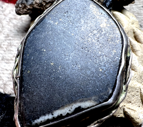 Vintage Southwestern BROODING MOODY DARK STONE AÑOS 60 BOLO ESTERLINA EMO VAQUERO - Imagen 2 de 6