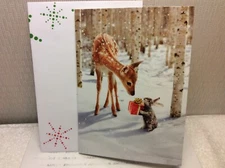 AVANTI CHRISTMAS CARD New w/Envelope DEER "Wishing you a Merry Little Christmas"