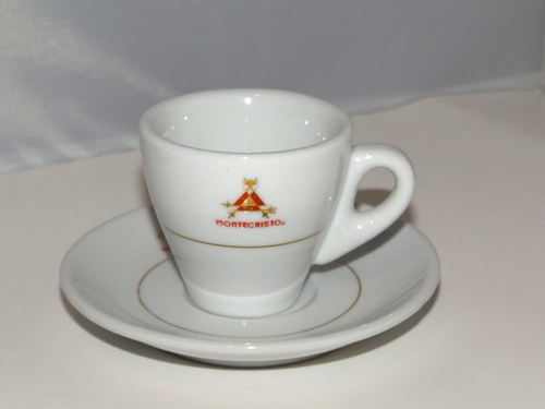 MONTECRISTO White ESPRESSO Demitasse Cups & Saucers Set of 2 - Picture 5 of 12