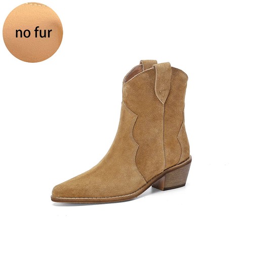 Boots for Woman Cow Wedges Heel Ankle Boots Cowboy Boots Female - Picture 7 of 30