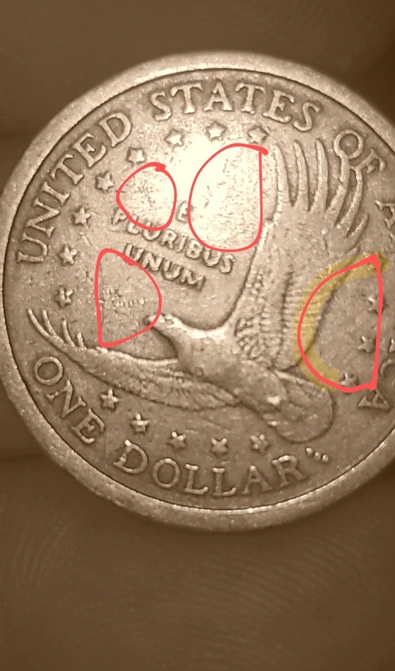 2000 D off metal overstrike double denomination sacagawea error - Image 2 of 4