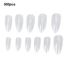 500pcs Transparent Nail Tip Professional Home Salon Portable DIY Fake False Nail
