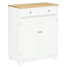Kitchen Storage Cabinet Two Large Drawers Offer Ideal Storage for Utensils