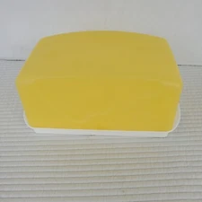 Tupperware Buddy Butter Keeper Dish Yellow Plastic 6"x3.5" Cheese
