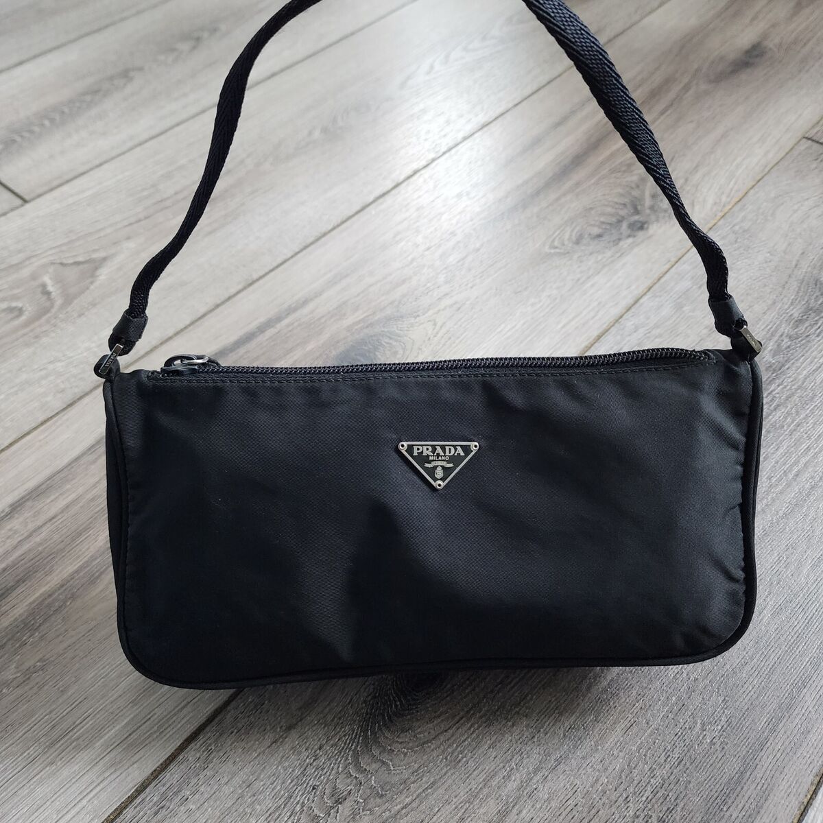 Prada Vintage Pochette Shoulder Bag Small Black Baguette | eBay Prada Vintage Pochette Shoulder Bag Small Black Baguette | eBay
