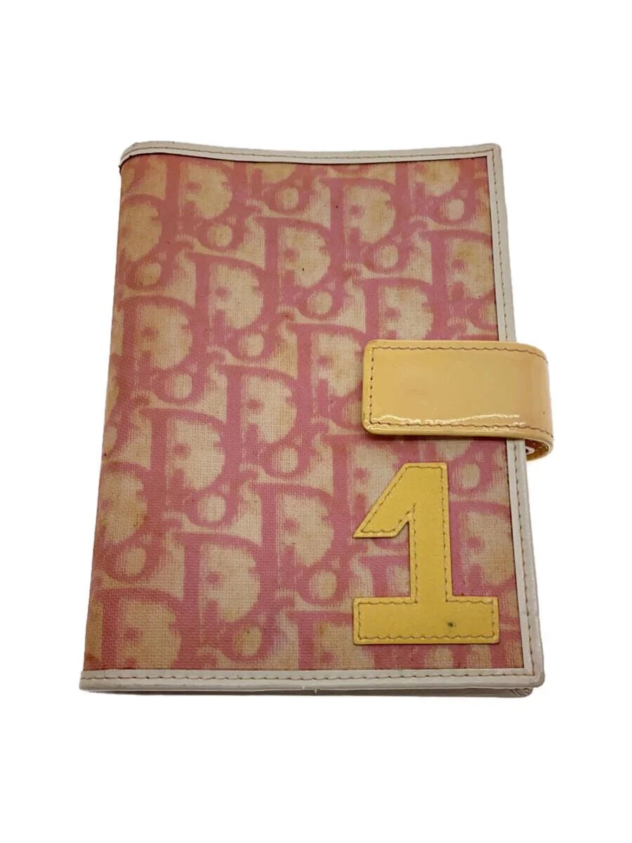 Christian Dior Housse Portefeuille Agenda Motif Rose pour Femme, Rayures & Taches