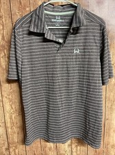 Cinch Shirt Mens Medium Grey Stripes Lightweight Performance Western Golf Polo