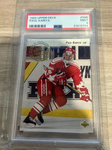 1992 Upper Deck Paul Kariya #586 PSA 9 Rookie RC Hof Fresh Case