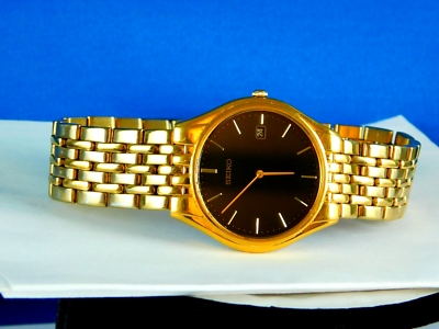 SEIKO 7N39-8009 BLACK DIAL QUARTZ JAPAN GP BRACELET MENS