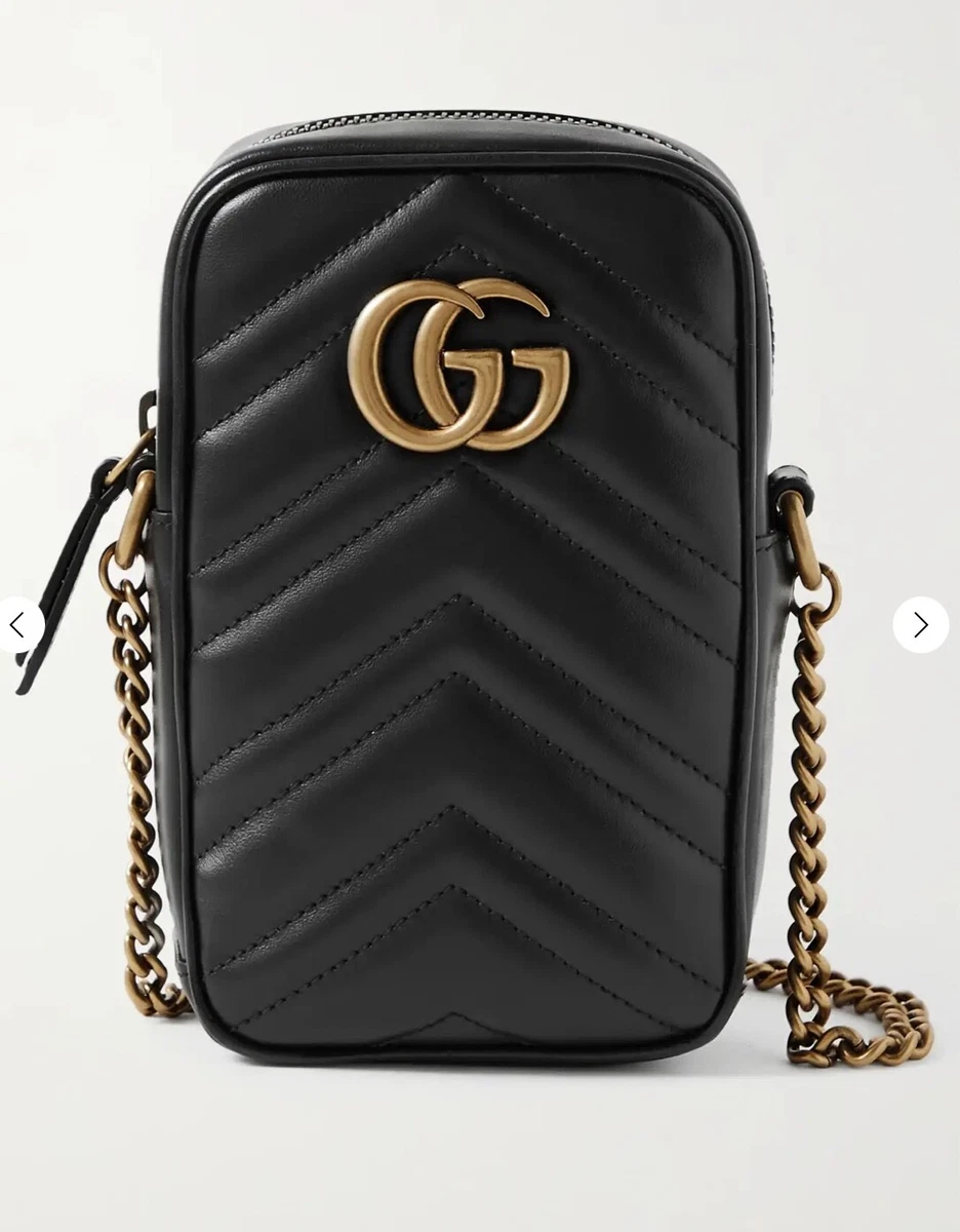 Gucci, Bags, Authentic Gucci Gg Marmont Vertical Phone Crossbody Bag  Matelasse Leather Mini