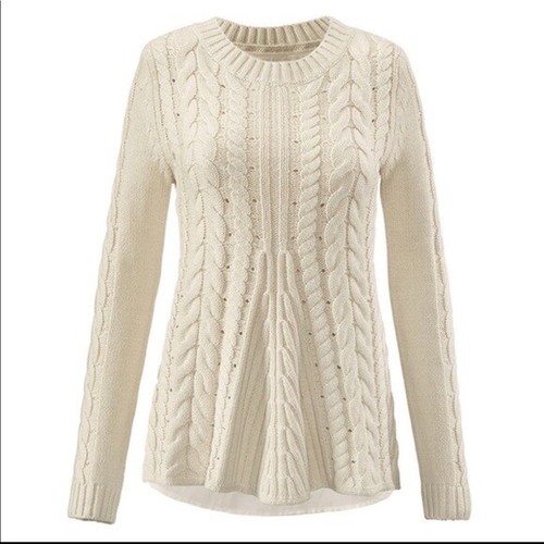 Women's CAbi #3157 Lace Up Sweater Size 