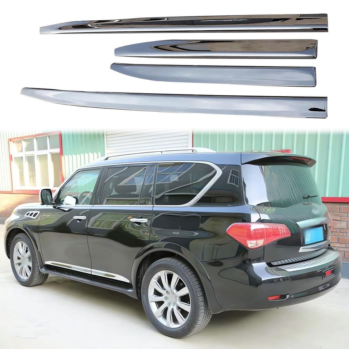US Stock For Infiniti QX80 2011-2024 Chrome Door Side Sill