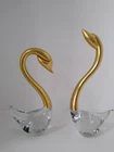Vintage MCM Brass and Art Glass Swans Murano?  Beautiful ❤️