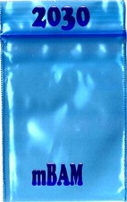 100 2030 BLUE COLOR APPLE MINI ZIP BAGGIES COLORS 2.0X3.0"