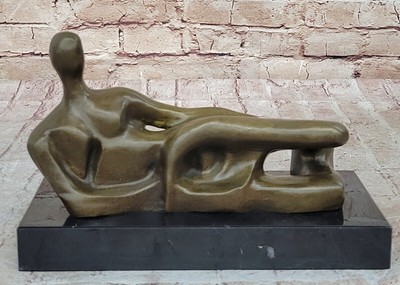 Brutalist Bronze Sculpture of Human Figure after Moore Dali Picasso Figurine Dec