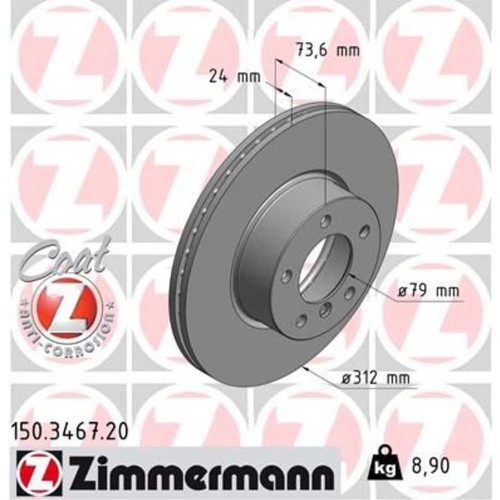 RIDEX 82B0935 2x Disque De Frein Avant 319,6mm Pour Nissan Murano Et Infiniti FX - Ventilé