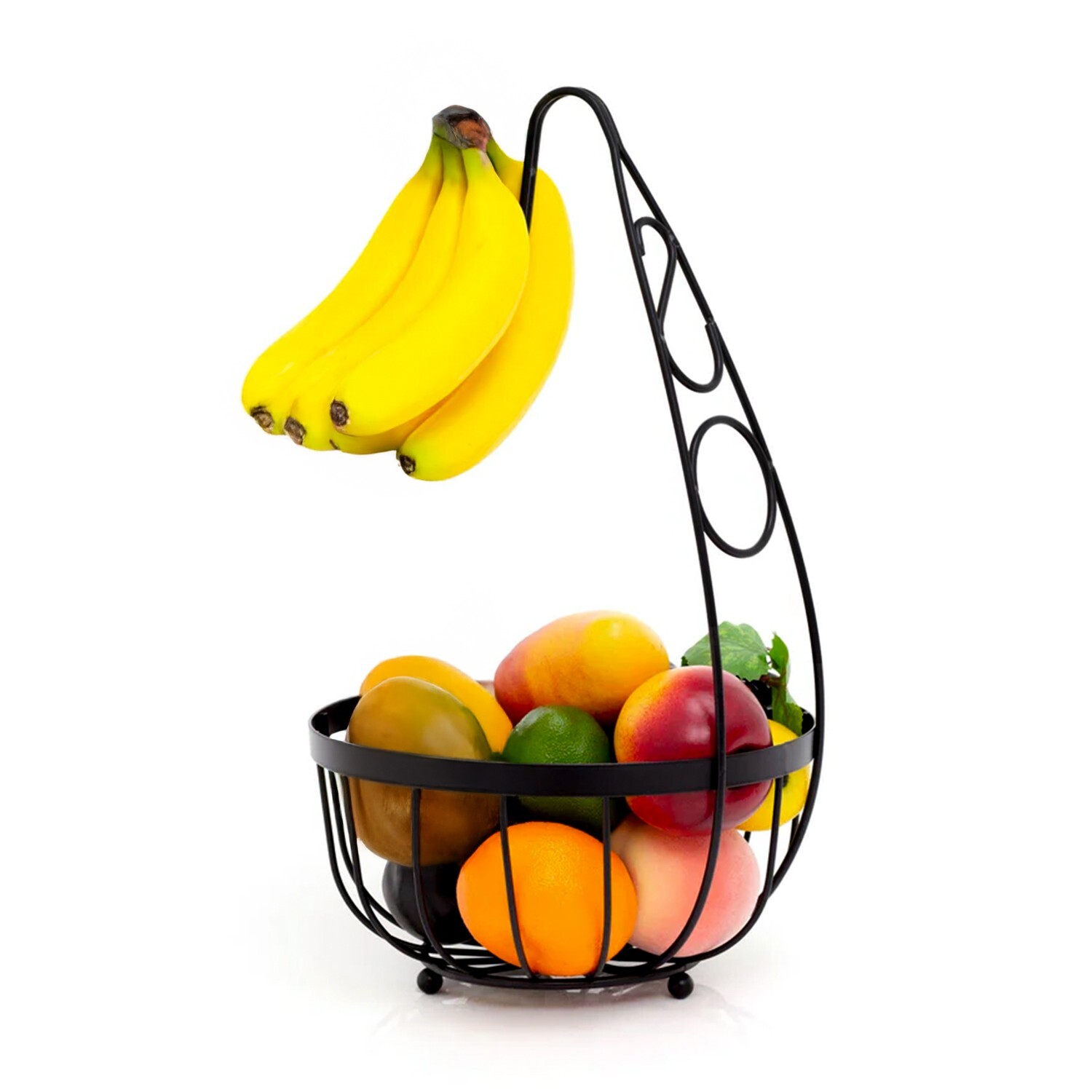 Fruit Bowl with Banana Hanger 2 in 1 Veg Large Fruit Basket Banana Hanger Stand