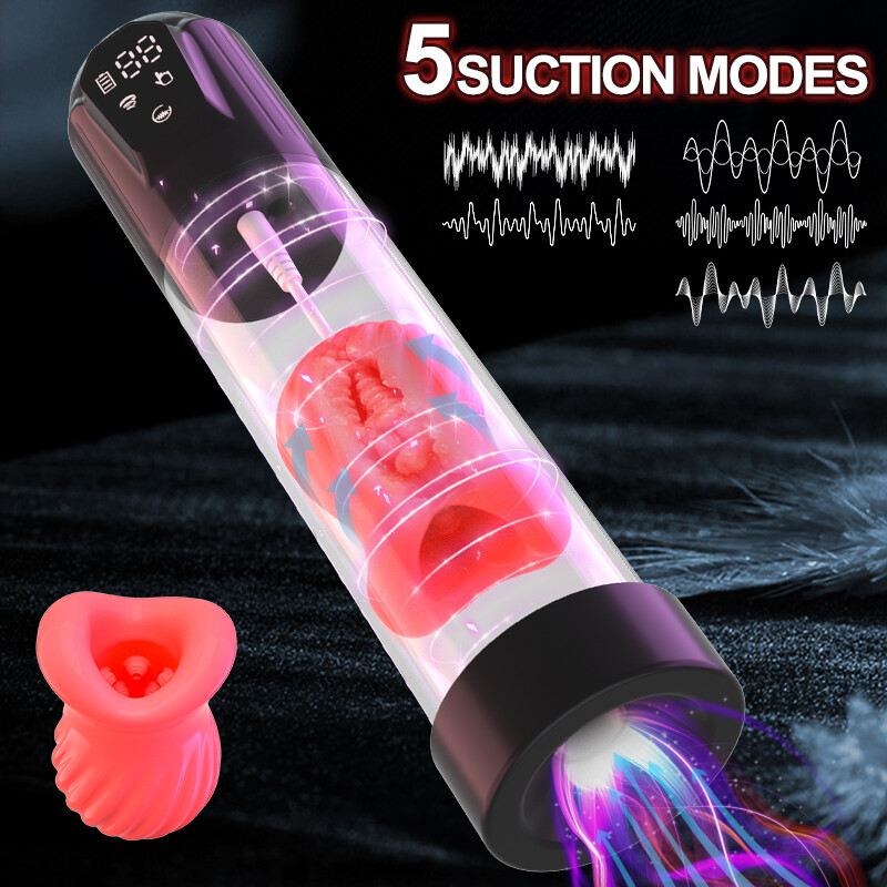 Penis Vacuum Sucking Pump Enhancer Male Masturbaters Vibrating Cup Men Sex  Toys
