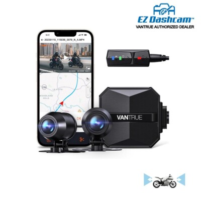 Vantrue F1 Motorcycle 4K Dual Dash Cam + Hardwire Cable | Authorized Dealer