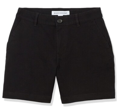 NEW Amazon Essentials Women's Black Mid-Rise 5 Inseam Khaki Short~ Size 20 Curvy