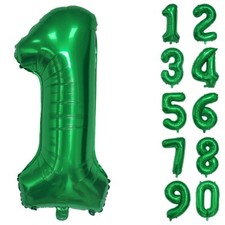 Number Balloons Birthday Green 32“ Helium Giant Foil Large Birthday Age Party UK