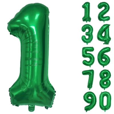VOLUNX Number Balloons Birthday Green 32“ Helium Giant Foil Large Birthday Age Party UK