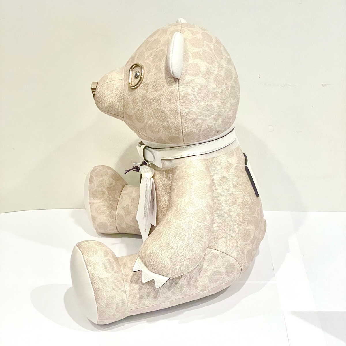 Coach Collectible Bear In Signature Canvas CZ194 Gold/Sand/Chalk