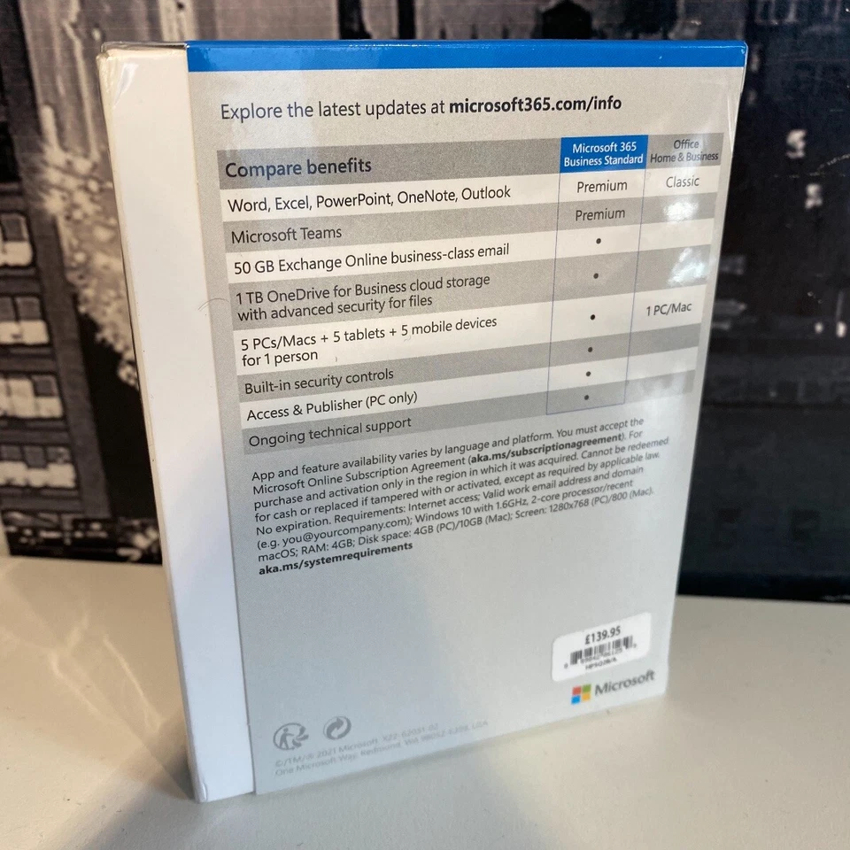 Microsoft Office 365 Business Standard Word Excel Outlook 1 Year 1 User Sealed - Image 4 of 4