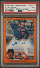5932 KODAI SENGA 2023 Topps Chrome Update RC Rookie Orange Wave Auto /25 PSA 9