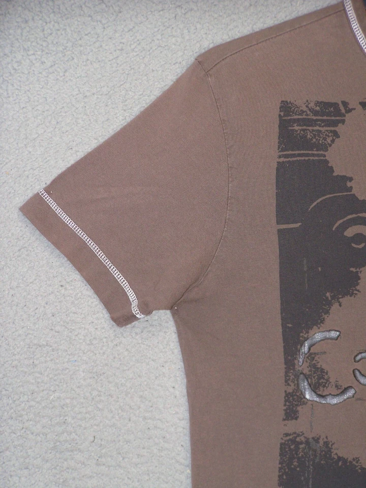 Calvin Klein рубашка для взрослых средний коричневый графический коротким рукавом хлопок дизайнерский мужской - Изображение 4 из 4