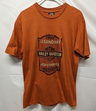 Harley Davidson Orange Las Vegas Double Sided Graphic T Shirt Men's Large