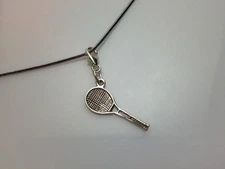 925 Sterling Silver Tennis Racket Clip on Charm Pendant