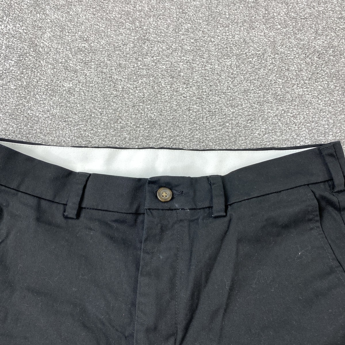 George Black Pants Men's 32x34 Slim Fit Stretch Cotton Blend Chino