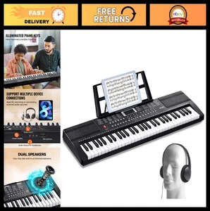 61-Key Clavier numérique Piano - 200 Tonalités & Rythmes, Portable avec Haut-parleurs doubles