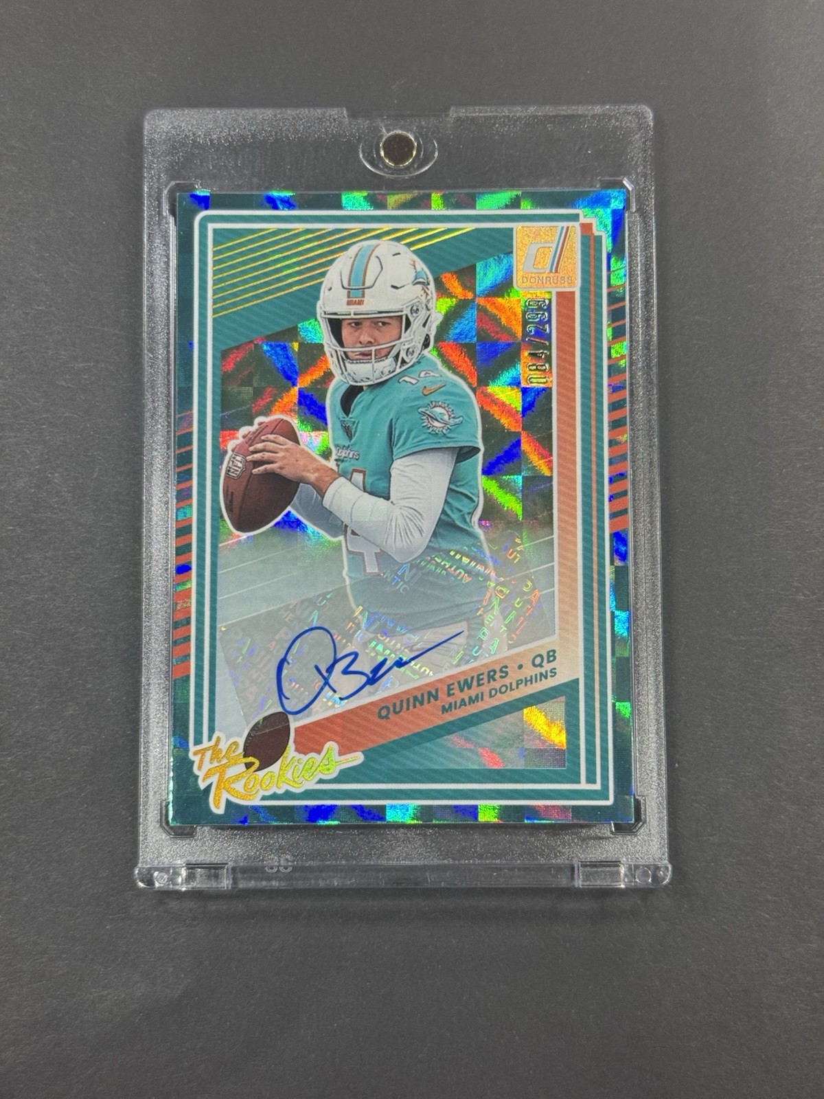 2025 Donruss #6 Quinn Ewers Miami Dolphins The Rookies AUTO /299