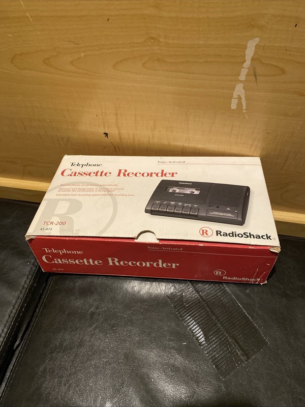 Radio Shack TCR-200 Voice Activated Telephone Cassette Recorder Cat. No. 43-473.