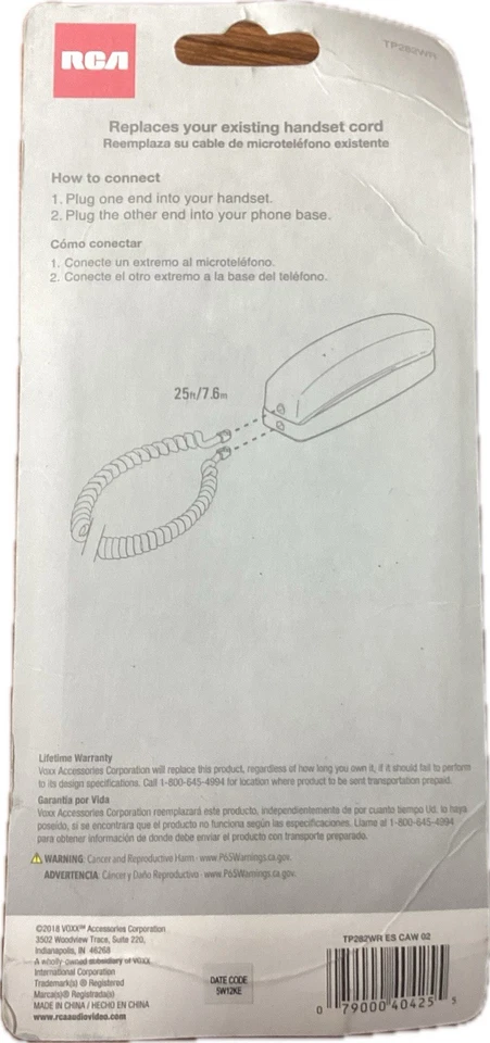 RCA TP282WR 25Ft Handset Coil Cord (White) - Image 3 of 3