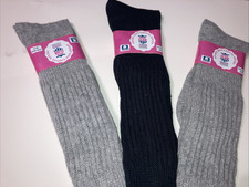 WOMENS Vintage Solid Gray BLACK Cotton Slouch Socks Size 9-11,3 Total,NOS