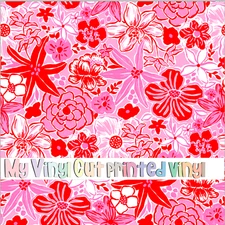 Printed Adhesive Vinyl Heat Transfer Vinyl 12 x 12 sheet Bubblegum Pink Pattern