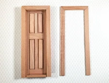 Dollhouse Narrow Door 4 Panel Interior or Exterior 1:12 Scale Wood CLA70133