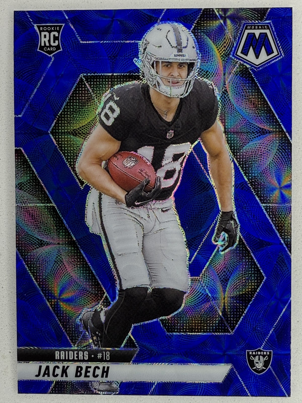 2025 Panini Mosaic Jack Bech Blue Scope Prizm Rookie RC #349- Raiders