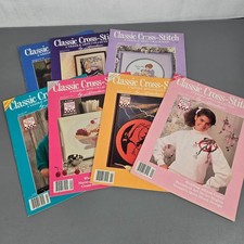 Lot Of 7 Vintage Classic Cross-Stitch Magazines By Herrschners Issues 1988-1989