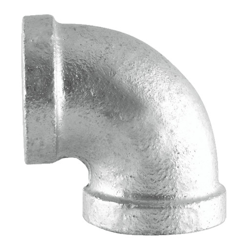 Galvanized Malleable Iron 90 deg Elbow 1/2" FNPT Flat Banded (Lot of 15)