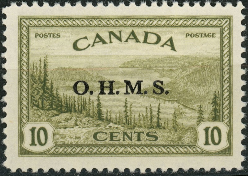 Canada 1949 #O6 10c olive, Peace Issue - Great Bear Lake, (O.H.M.S.) MH