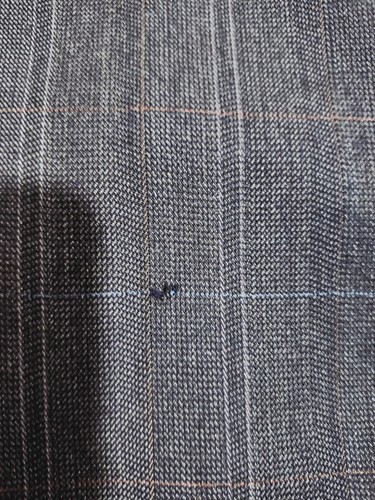 TUTA LANA vintage LANVIN Paris TAGLIA 48 L grigio blu a quadri spina di pesce 44W 30L - Foto 4 di 16