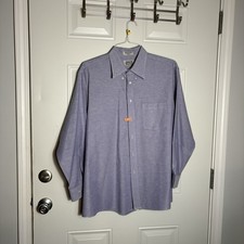 Vintage Men's ARROW Fairfield Pinpoint Oxford Blue Cotton 90s Size 17 32/33
