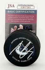 Nils Hoglander signed Vancouver Canucks Game Puck autographed JSA COA