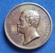 ITALIA UNITA REGNO VITTORIO EMANUELE II° MEDAGLIA ESPOSIZIONE LONDRA 1862 LONDON